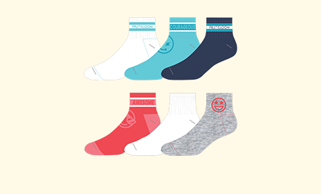 6pk affirmation ankle socks