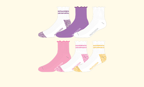 6pk girls quarter socks