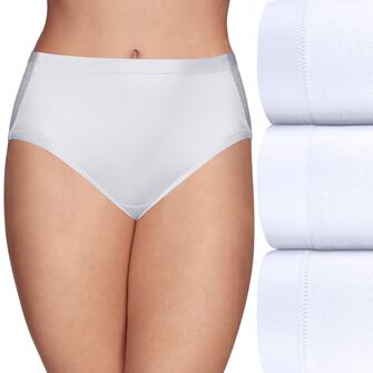 Body Caress Hi-Cut Panty, 3 Pack Star White/Star White/Star White