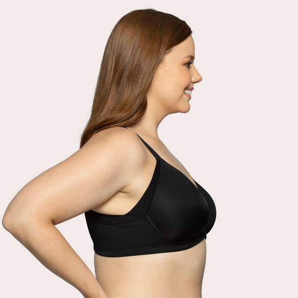 Beauty Back® Full Figure Wireless Extended Side and Back Smoother Bra Midnight Black