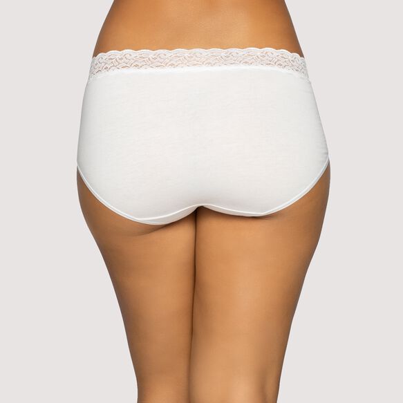 Flattering Lace® Cotton Stretch Brief STAR WHITE