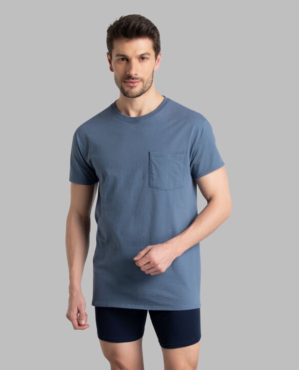 Men's Fashion Pocket T-Shirt, Extended Sizes Assorted 6 Pack ASSORTED