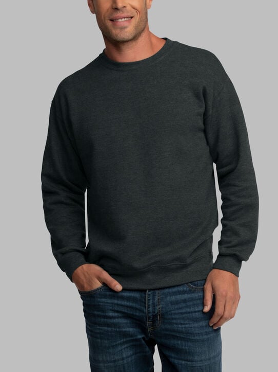 EverSoft®  Fleece Crew Sweatshirt, Extended Sizes Black Heather