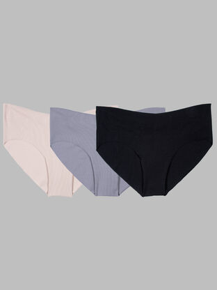 Women's No Show Hipster Panty, Basic Assorted 3 Pack 