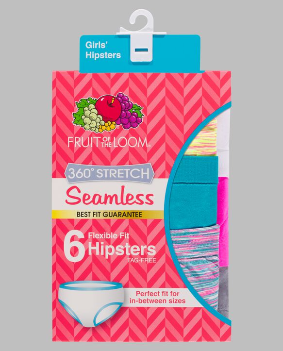 Girls' Seamless Hipsters, Assorted 6 Pack Assorted 2
