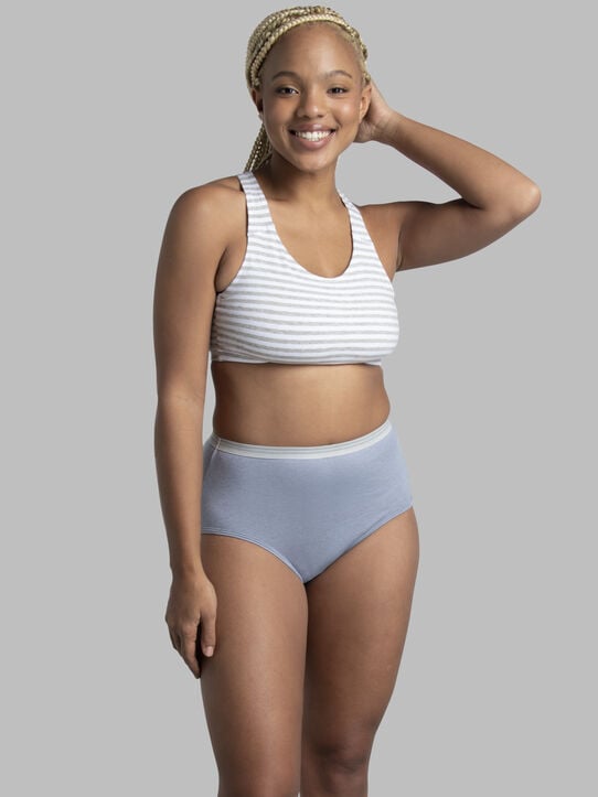Women's Heather Cotton Brief Panty, Assorted 18 pack Assorted