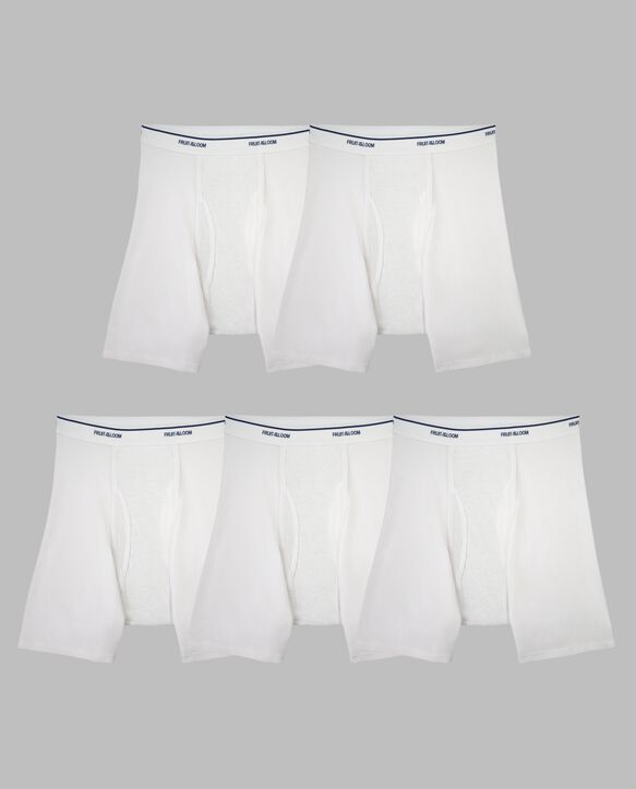 Men's Eversoft® CoolZone® Fly Boxer Briefs, White 5 Pack White