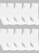 Women's Sport Ankle Cush Sock, 10 Pack WHITE