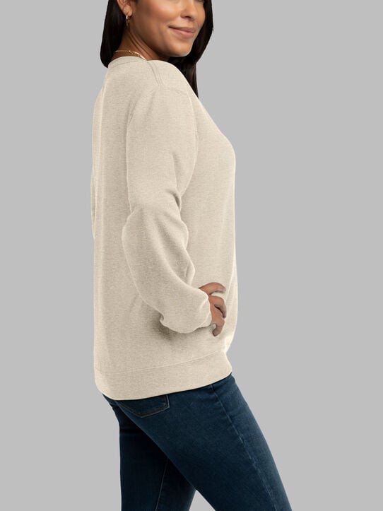 EverSoft®  Fleece Crew Sweatshirt, Extended Sizes Khaki Heather
