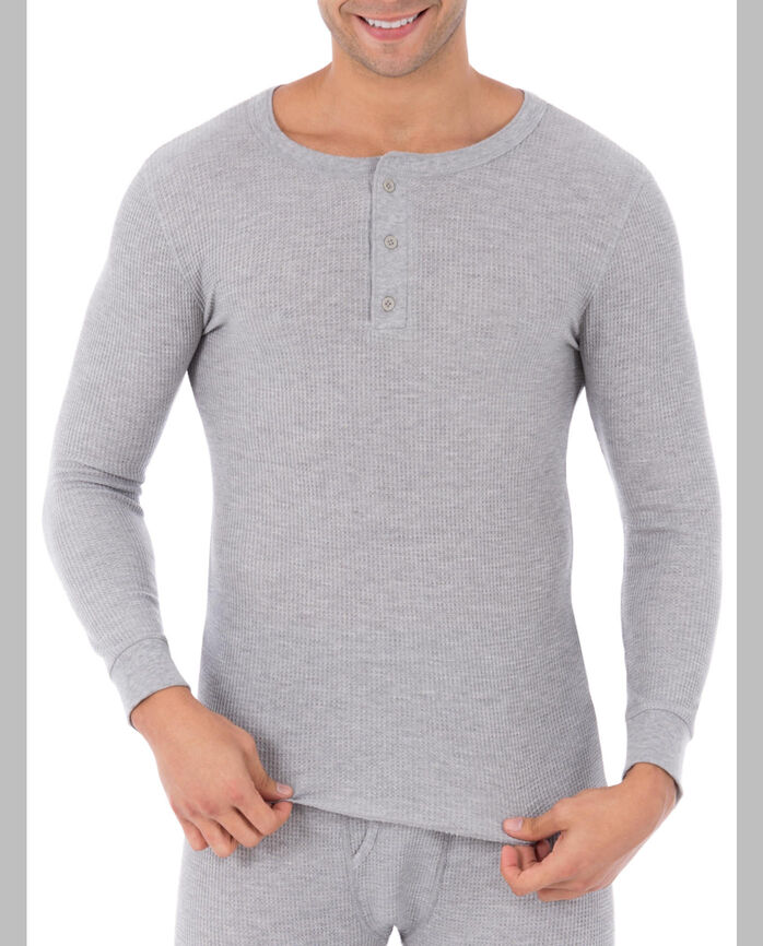 Men's Waffle Thermal Henley Top, 1 Pack | Fruit