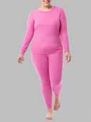 Women's Plus Size Thermal Bottom, 2 Pack PINK BERRY/WHITE