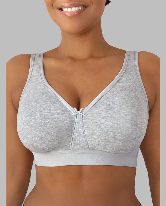 Women's Plus Size Beyondsoft®  Wireless Cotton Bra HEATHER GREY