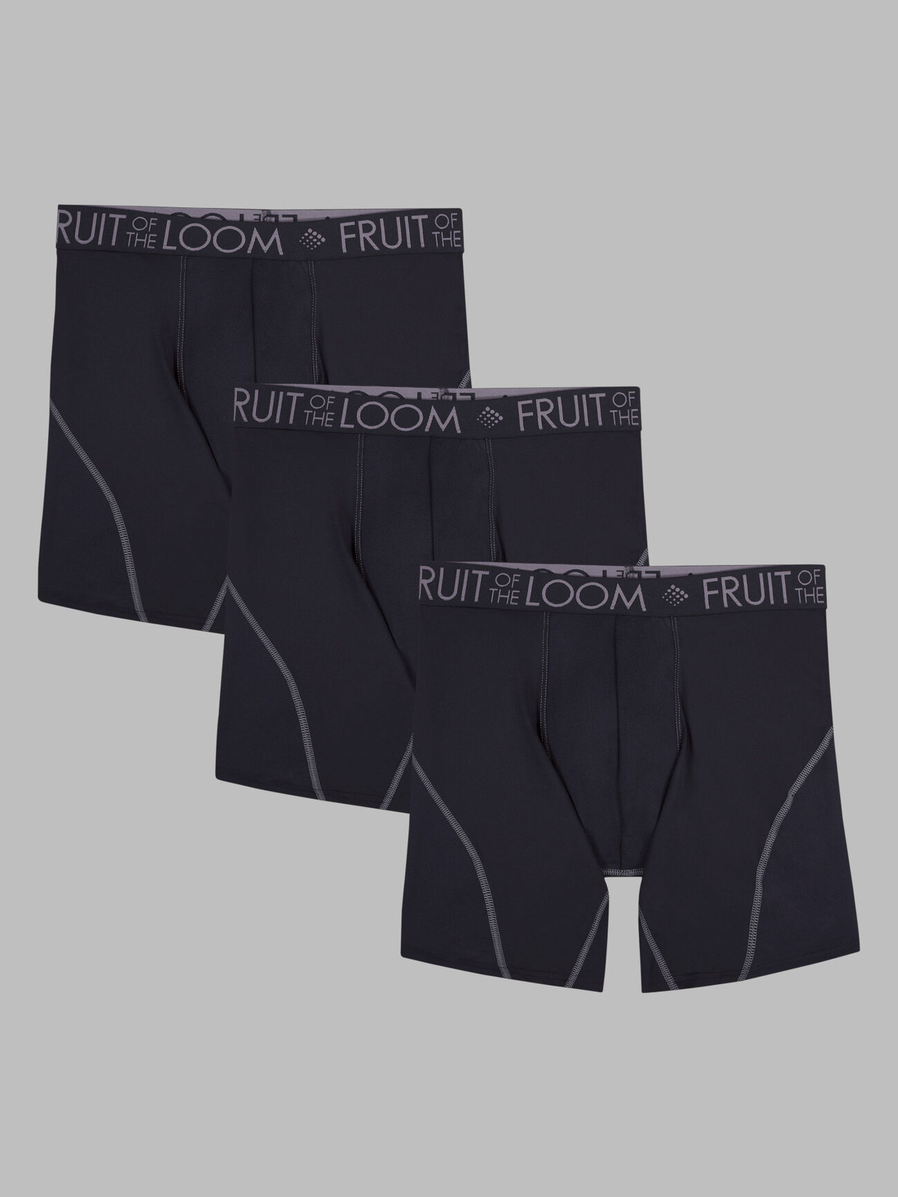 Fruit of the Loom Men's Fruitful Threads Trunk Boxer Briefs, 3 Pack 