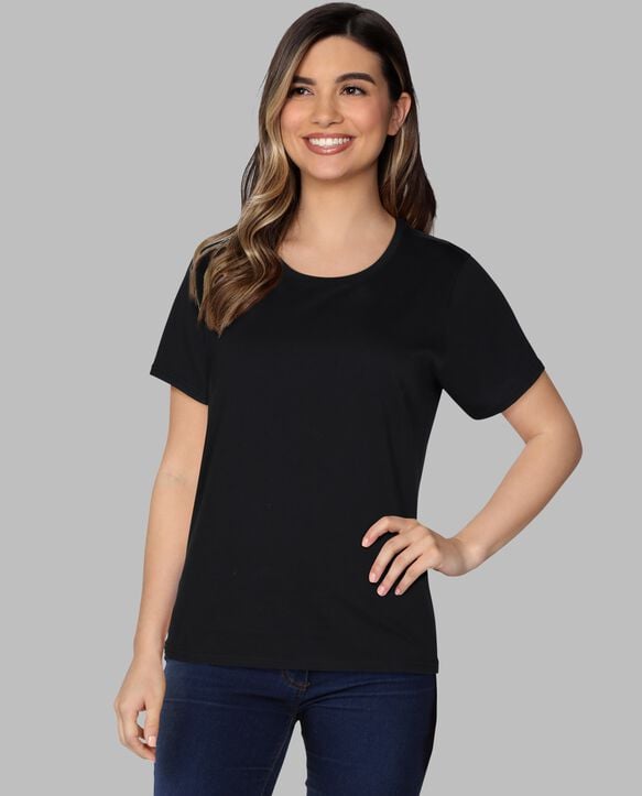 Women's Crafted Comfort Artisan Tee™ Crew T-Shirt, 1 Pack Black Ink