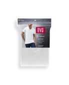 BVD Men's White Cotton V-Neck, 5 Pack WHITE
