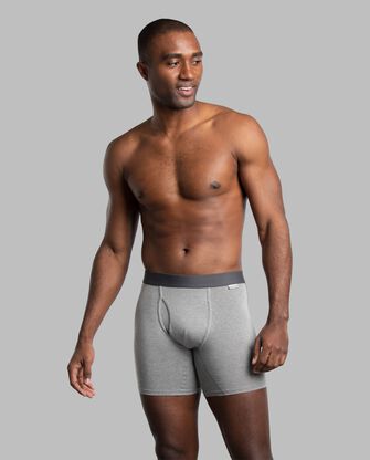 Men's Crafted Comfort™ Boxer Briefs, Extended Sizes Black Heather 3 Pack 