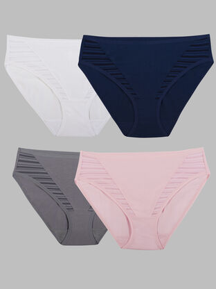 Women's CoolBlend Hi-Cut Panty, Assorted 4 Pack 