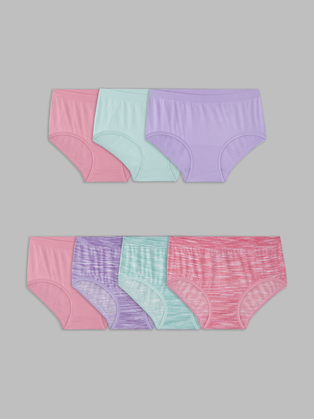 Girls' Seamless Brief Underwear, Assorted 6+1 Bonus Pack Assorted