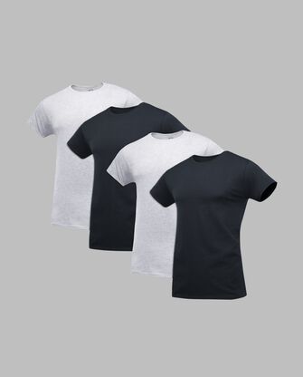 Men's Premium Undershirt, Black and Gray 4 Pack 