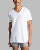 Men's Short Sleeve V-Neck T-Shirt, White 6 Pack White