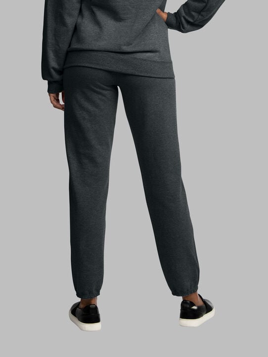 EverSoft®  Fleece Elastic Bottom Sweatpants, Extended Sizes Black Heather