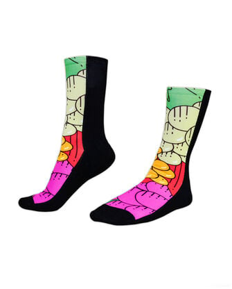 Fruit of the Loom Limited Edition Fruit Fashion 360 Printed Crew Socks BLACK, RED, PURPLE, GREEN, YELLOW