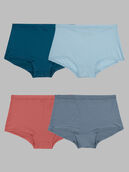Women's Fruit of the Loom Getaway Collection™, Cooling Mesh Boyshort Underwear, Assorted 4 Pack Assorted