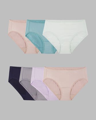 Women's Breathable Cooling Stripes Hipster Panty, Assorted 6 Pack 