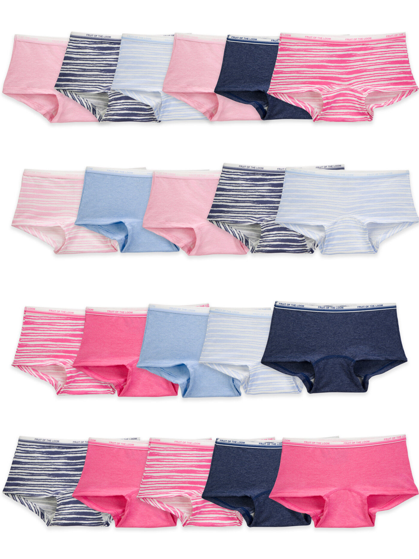 Girls Heather Boy Short Underwear Assorted 20 Pack