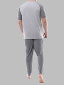 Fruit of the Loom Men's Jersey Short Sleeve Henley Top and Jogger Pant, 2 Piece Set 