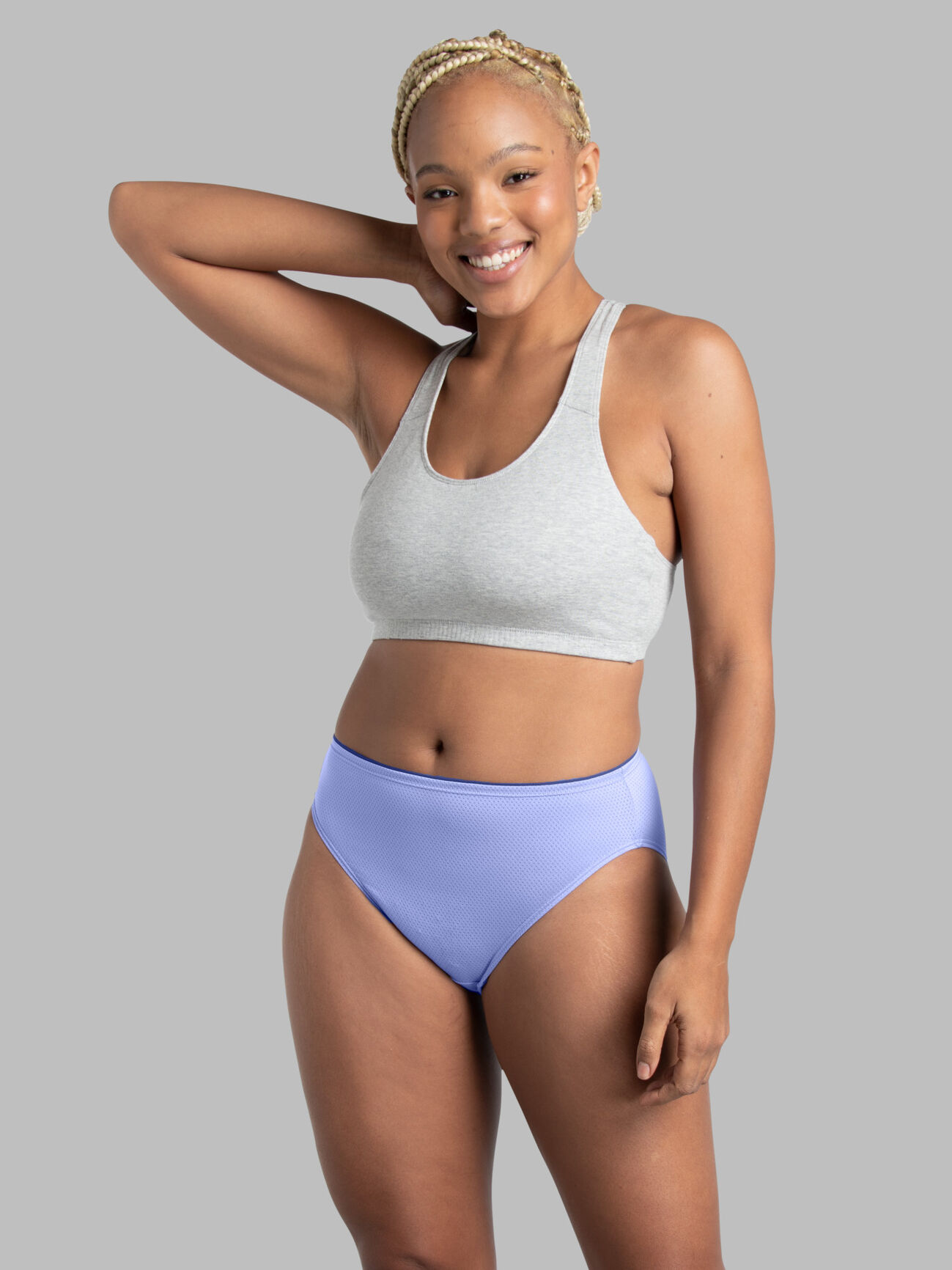 Women's Breathable Micro-Mesh Hi-Cut Panty, Assorted 6+2 Bonus Pack