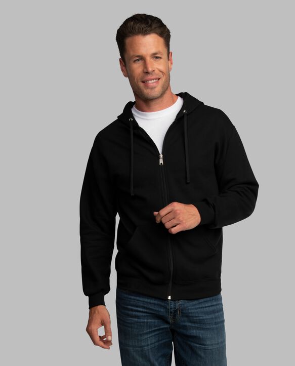 Eversoft® Fleece Full Zip Hoodie Sweatshirt, 1 Pack Black