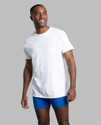 Men's Short Sleeve Crew T-Shirts, White 6 Pack 