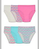 Toddler Girls' Flexible Fit Brief Underwear, Assorted 6 Pack ROT. 1