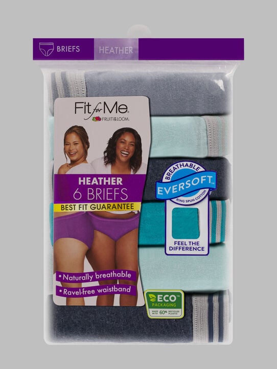 Fit for Me by Fruit Of The Loom Women's Plus Heather Assorted Briefs Sizes  9-13