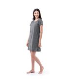 Women's Soft & Breathable Pajama Sleepshirt CHARCOAL PIN DOT