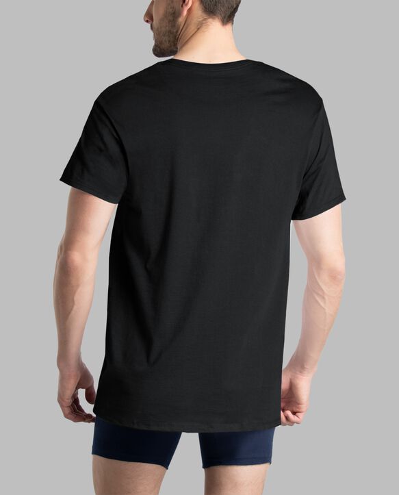 Men's Short Sleeve V-Neck T-Shirt, Black and Gray 6 Pack Assorted