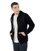 Men's Fleece Full Zip Hoodie Jacket, 1 Pack Black