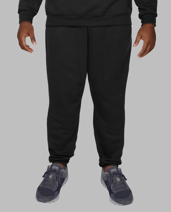 Big Men's Eversoft® Fleece Elastic Bottom Sweatpants Black