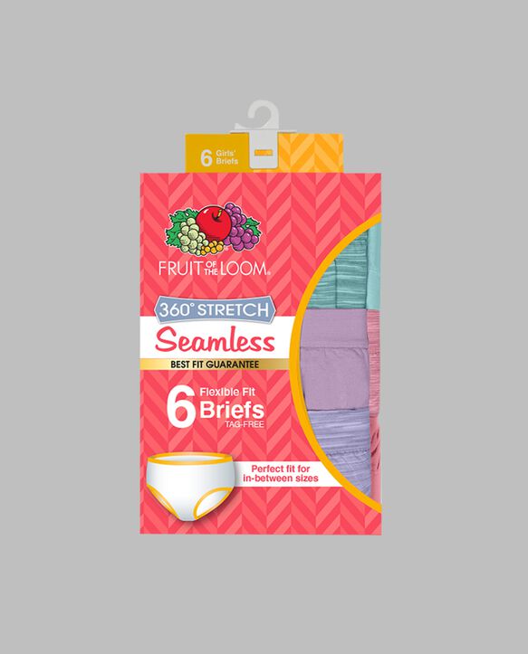 Girls' Seamless Classic Briefs, Assorted 6 Pack 