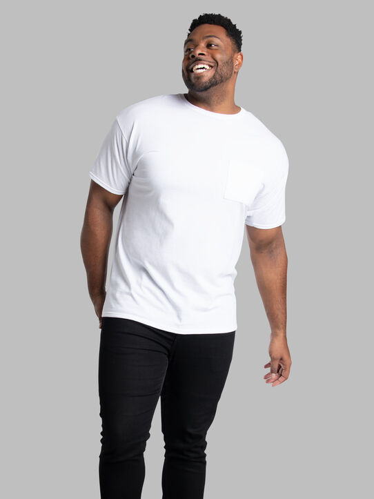 Tall Men's Eversoft®  Short Sleeve Pocket T-Shirt WHITE