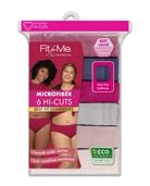 Women's Plus Fit For Me Microfiber Hi Cuts, 6 Pack ASSORTED