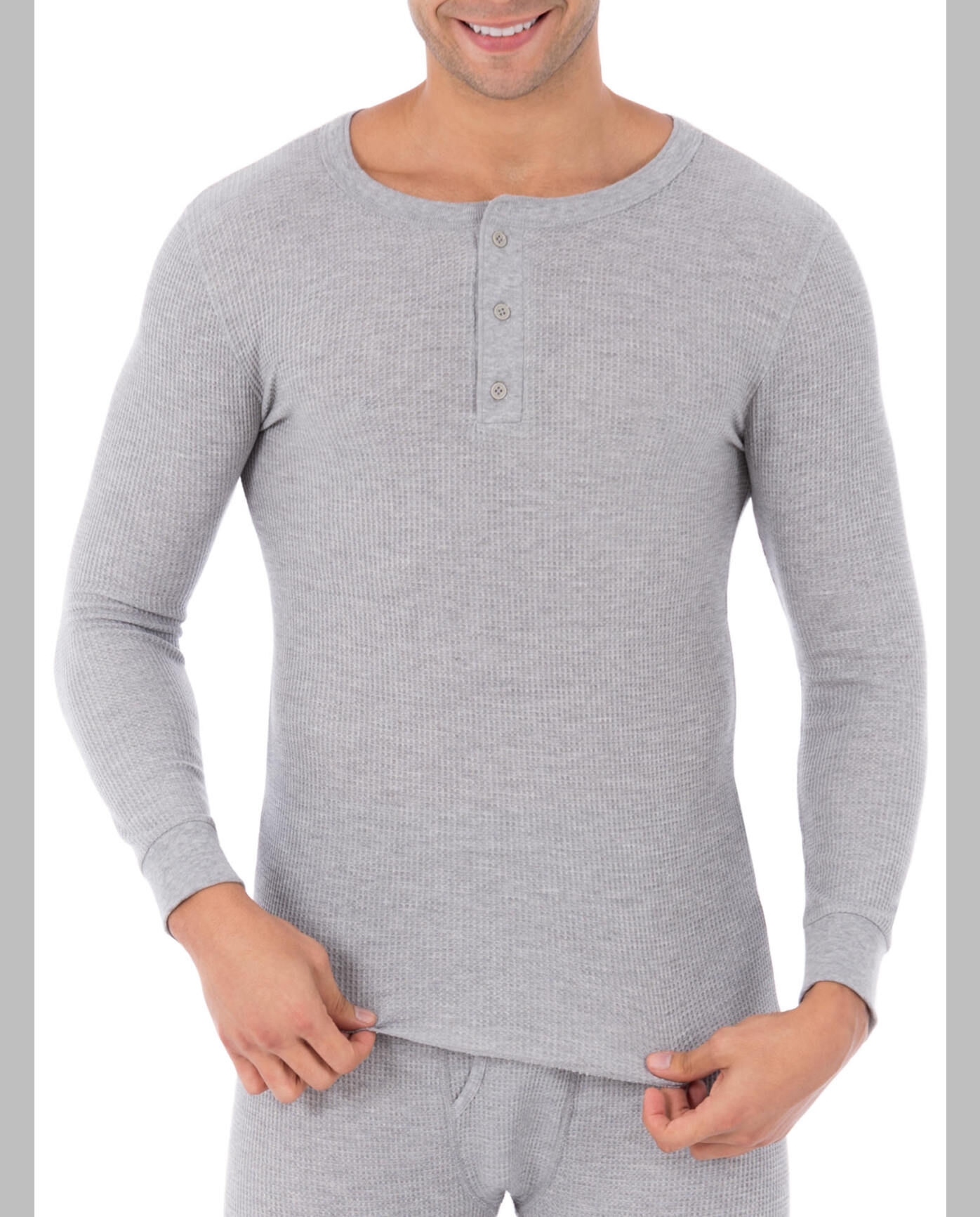 Fruit of the loom men's thermal henley on sale