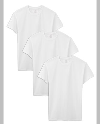 Tall Men's Short Sleeve White Crew T-Shirts, 3 Pack 