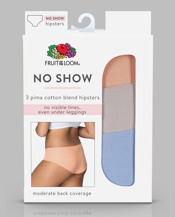 Women's No Show Hipster Panty, Assorted 3 Pack ASST