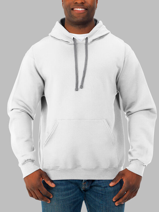 Men's Supersoft Fleece Hoodie Sweatshirt, Extended Sizes White