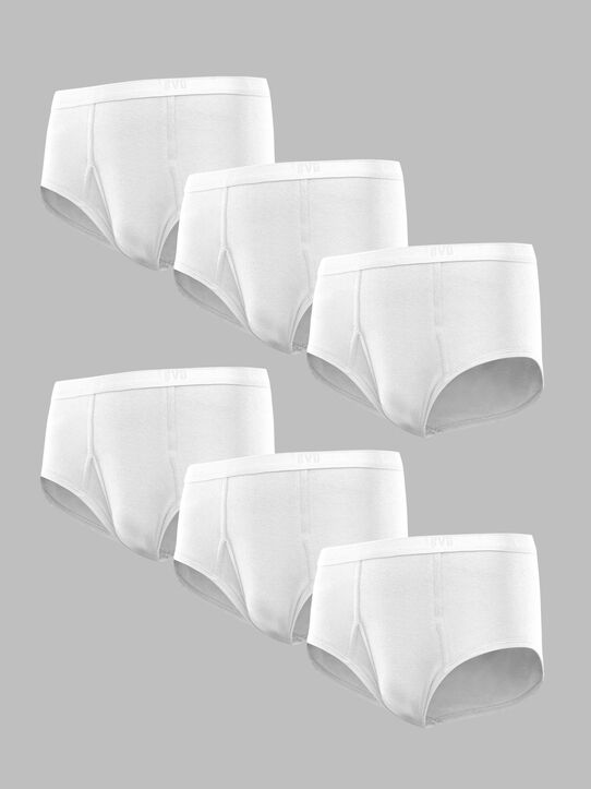 BVD® Men's Cotton Briefs, White 6 Pack White