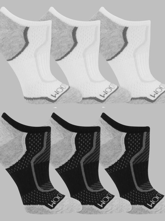 Women's CoolZone® No Show Socks Assorted, 6 Pack WHITE/MULTI 128