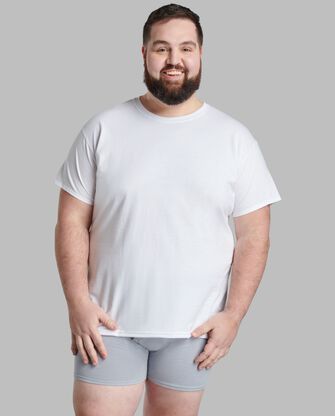 Big Men's Crew T-Shirt, White 6 Pack 