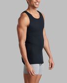 Men's Active Cotton Blend A-Shirt, Black and Grey 8 Pack Black and Gray